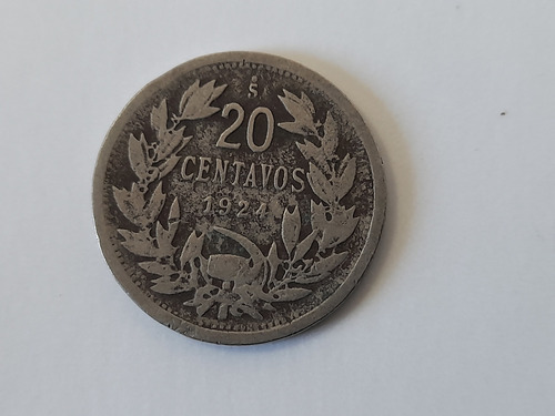 Moneda Chile 20 Centavos 1924 ((x1028