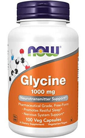 Glycine Glisina Glicina Now 1000mg 100 Veg Cápsulas