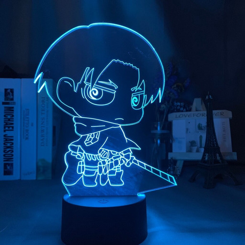 Figura De Levi Ackerman Chibi En 3d Night Light Attack On Ti
