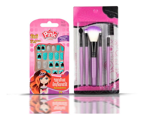 Imagem 5 de 8 de Kit De Maquiagem Infantil Completo Com Tiara + Brindes Bz131