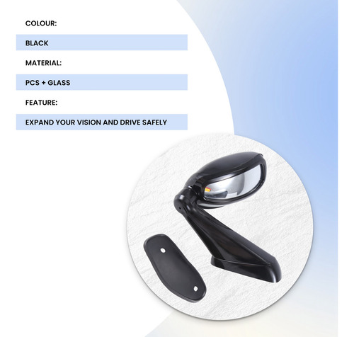 Espejo Retrovisor De Coche, Ajustable, Gran Angular, Trasero