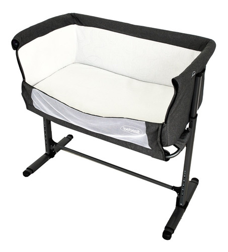 Imagen 3 de 6 de Cuna Colecho Moises Bebe Side By Side Bebesit Gris Mimaito's