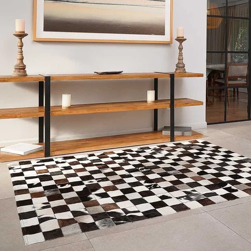 Alfombra Patchwork De Cuero Vacuno, Modelo Mix 1,50 X 2,10 M