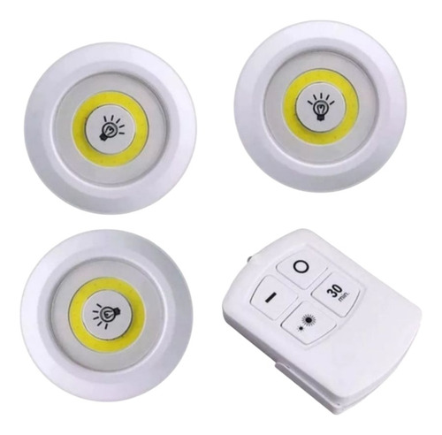 Kit 3 Luces Led Para Alacena Placard Con Control Remoto Led