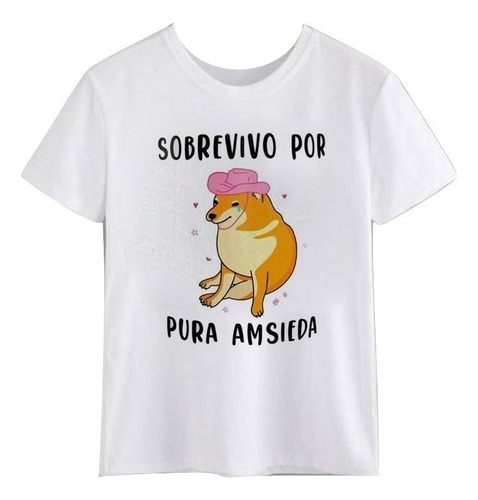 Polera Frases Sobrevivo Por Pura Amsieda Unisex Hombre Mujer