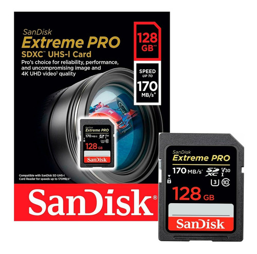 Memoria Sd Sandisk Extreme Pro128gb/170 Mbs 