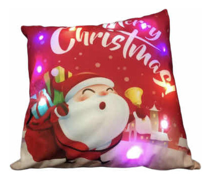 Funda Paz X 2 Cojin De Navidad Con Luces Led