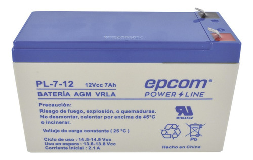 Epcom Ups Pl-7-12 F1 De Respaldo 12 7/a Recargable Para Ups