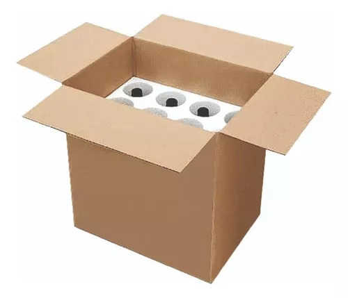 Caja Cartón 24x16,5x34 cm para 6 Botellas de Vino (75 cl.) - Cajas