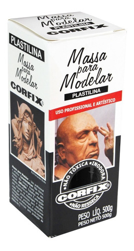 Massa Para Modelar Plastilina Corfix 321 Preto 500g