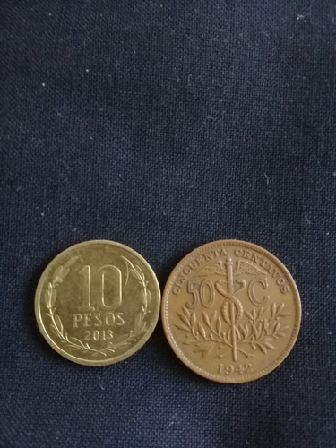 Moneda Bolivia Cincuenta Centavos Cobre 1942 (p08)