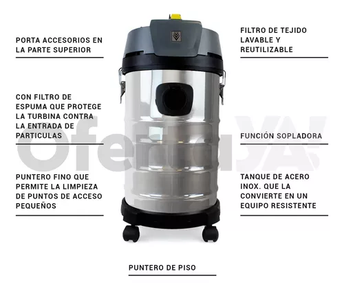 Aspiradora Sin Bolsa Agua Polvo Sopladora 1400w Karcher Profesional NT30 —  OfertaYa