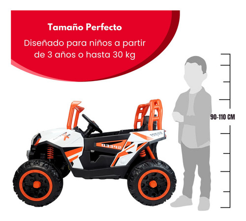 Montable Electrico Para Niños Coche A Control Remoto Luz 12v Color Naranja