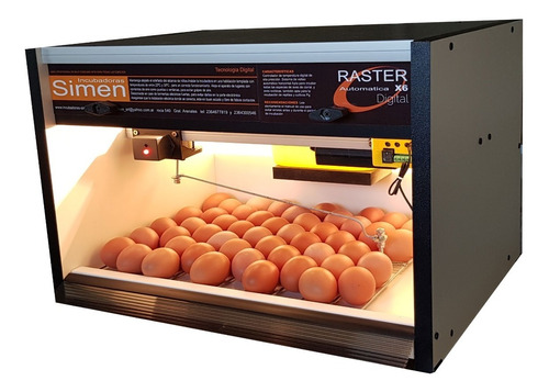 Incubadora Simen Huevos De Aves Automática Raster X6 Full
