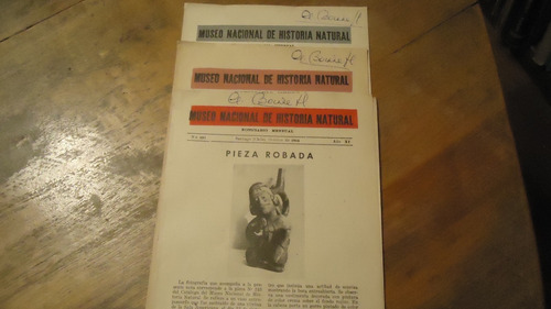 Museo Nacional De Historia Natural N 52,123, 124 1963-66