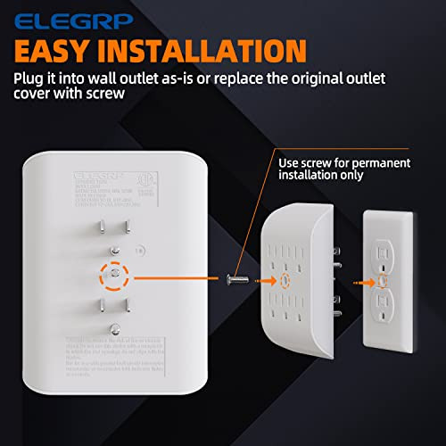 Extensor De 6 Tomas Anclaje Central, Enchufe De Pared D...
