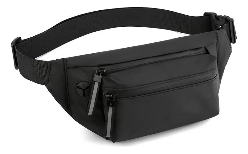 Cangurera Deportiva Quanna Impermeable para Correr con 2 Compartimentos y Correa Ajustable