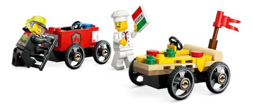 Set De Construcción Lego Auto De Carreras Pizza Vs Bomberos