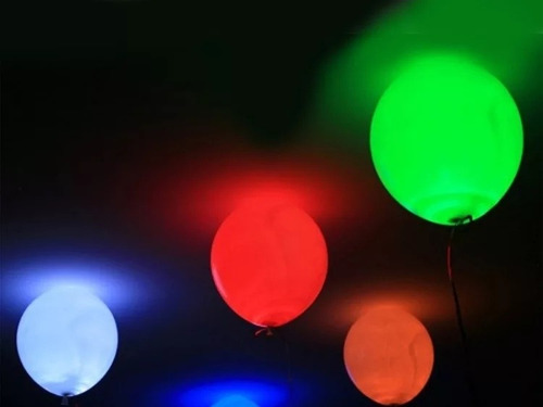 Imagen 5 de 9 de Luz Led Globos Colores Bombas Decoración Fiesta Evento Supli