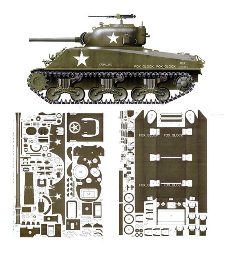 Sherman Escala 1.25 Papercraft