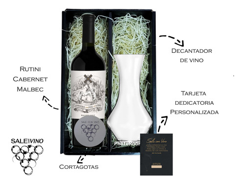 Box Regalo Vino Cordero Con Piel De Lobo + 1 Decantador