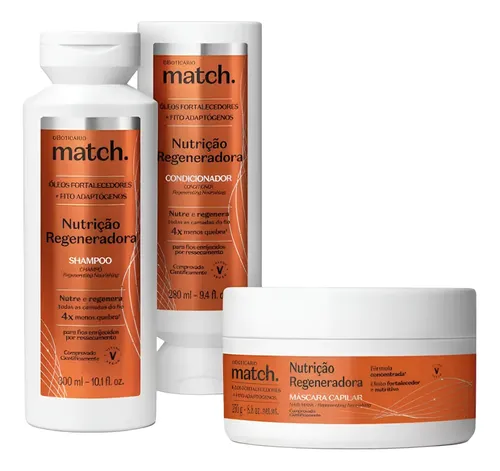 Match Nutrição Regeneradora Shampoo+condicionador + Máscara