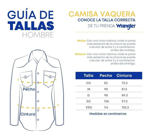 Imagen 6 de 6 de Camisa Vaquera Wrangler Hombre Mezclilla S98