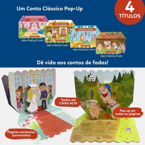 Um Conto Clássico Pop-up: João e Maria, de Tulip Books. Editorial Todolivro, capa dura em português, 2024