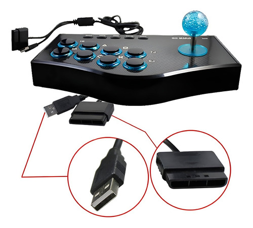 Joystick Arcade Mando Usb 4en1 Para Android Pc Ps2 Ps3