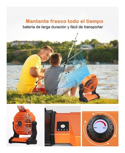 Ventilador De Camping Portátil Recargable Con Gancho En