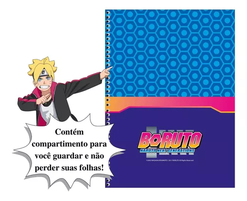 Caderno Boruto Filho Do Naruto Escolar 160 Folhas 10 Matéria