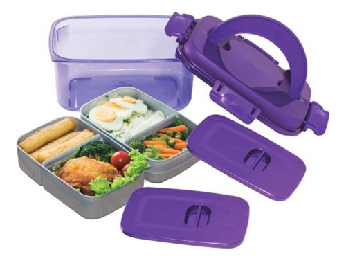 Contenedor Para Alimentos To Go De 1.5 Lt Polimes Ls12l Color Violeta