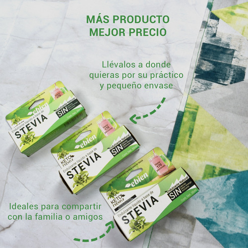 Ebien Stevia Líquida 35ml (3 Pack): Endulzante Natural