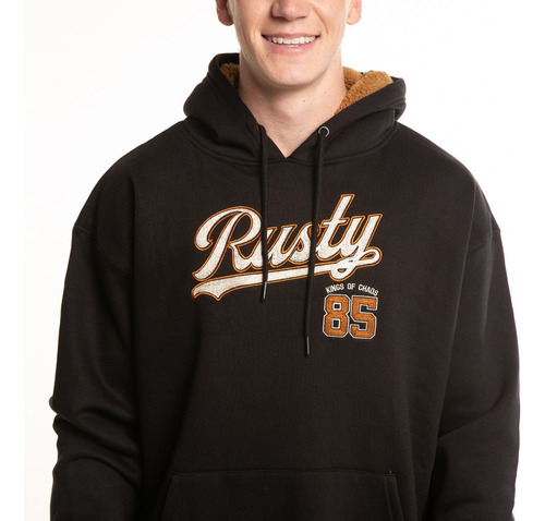 Buzo Canguro Rusty Cosmopolitan Negro Hombre