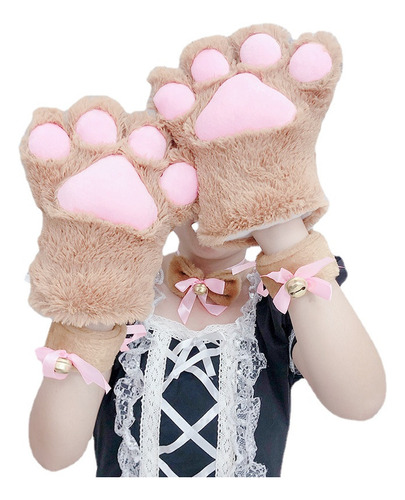 Guantes De Garra De Gato Peludo Lolita Cosplay Accesorios De