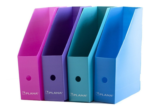 Imagen 2 de 7 de Revistero Plástico Plana Violeta Pack X 10