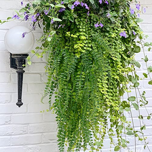 Plantas Colgantes Artificiales De Helecho 2 Unid 80 Cm Largo