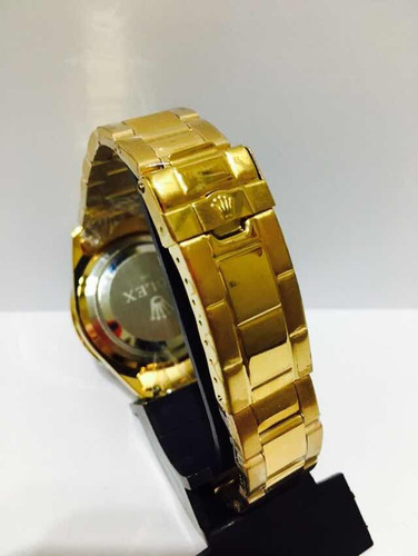 Relógio Em Aço Sub Gold Blue