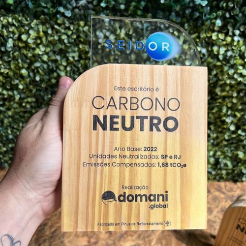Troféu Tricamada Pinus/acrílico Sustentável - Personalizado