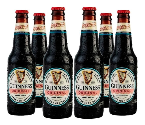 Six Pack Cerveza Guinness Original Extra Stout  325mlc/u