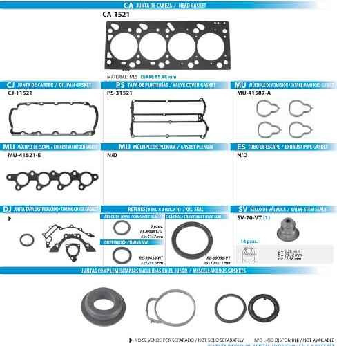 Juntas Motor Focus 2l 98-04 Escape 01-04 Dohc 16v Zetec