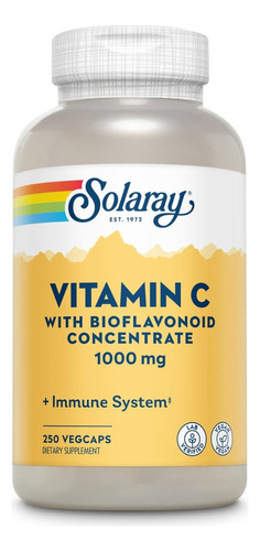 Vitamina C Con Bioflavonoide 1000 Mg Solaray 250 Cápsulas