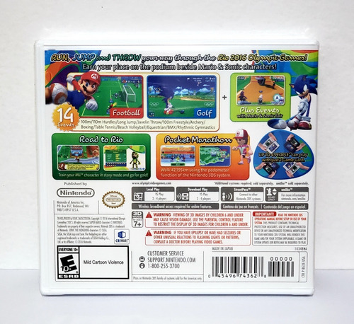 Jogo Mario & Sonic At The Rio 2016 Olympic Games - 3ds Novo