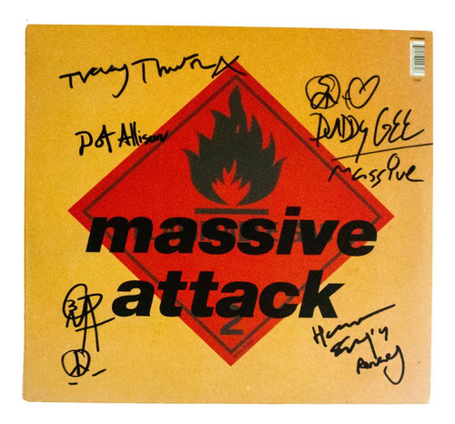 Disco Vinyl Firmado Por Massive Attack Álbum  Blue Lines 