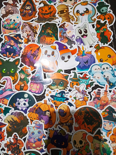 Set De 50 Stickers/calcomanías De Halloween