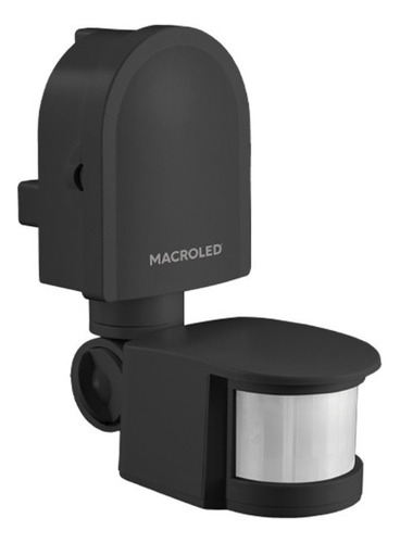 Sensor De Movimiento Regulable Pared Negro Macroled Ip44