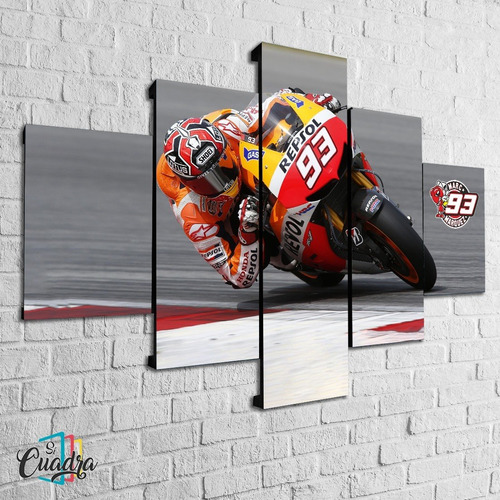 Cuadro Mark Marquez Moto Decorativo Moderno Poliliptico 