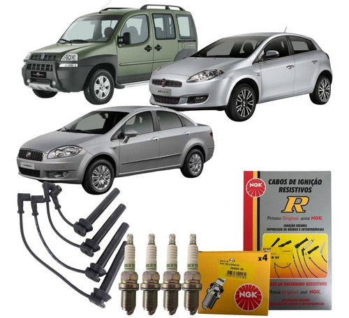 Kit Cabo E Vela Ngk Bravo Doblo Linea 1.8 E-torq 2013 A 2014