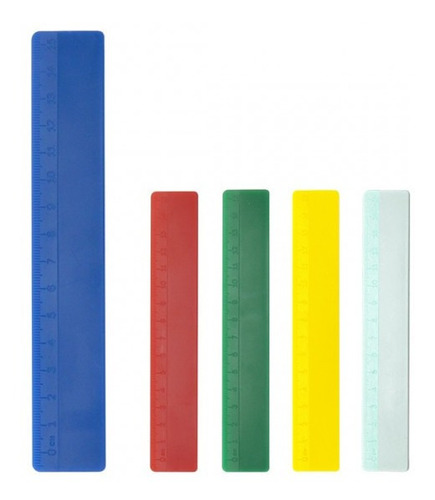 Regla No2  En Plastico Diferentes Colores X 24 Unidades