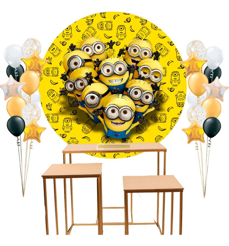 Funda De Tela Minions Para Panel De 1,50 Mt. Candy Cumpleaño